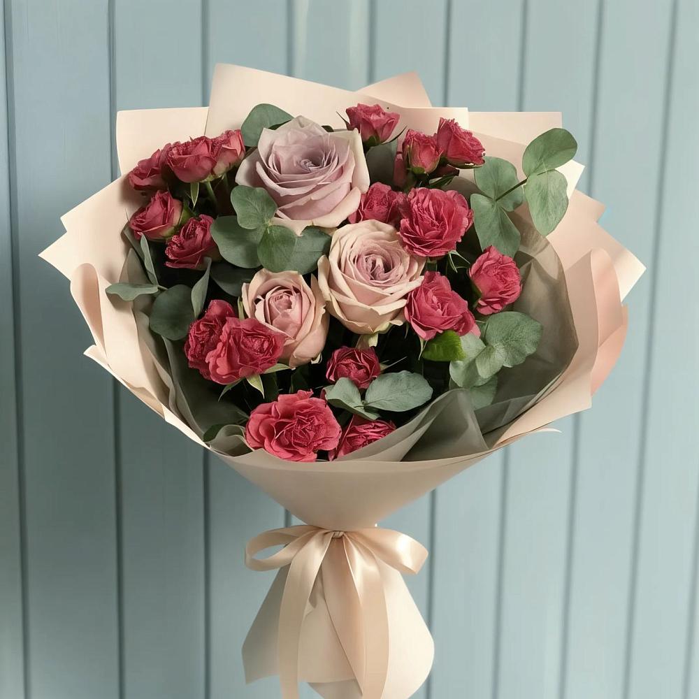 Букет цветов из: Гвоздики и Розы в Усадище