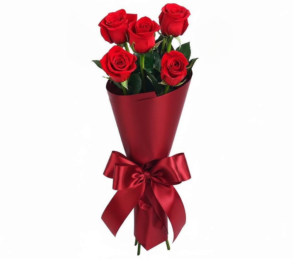 Букет 5 Красных роз Эдлесс Лав в Усадище