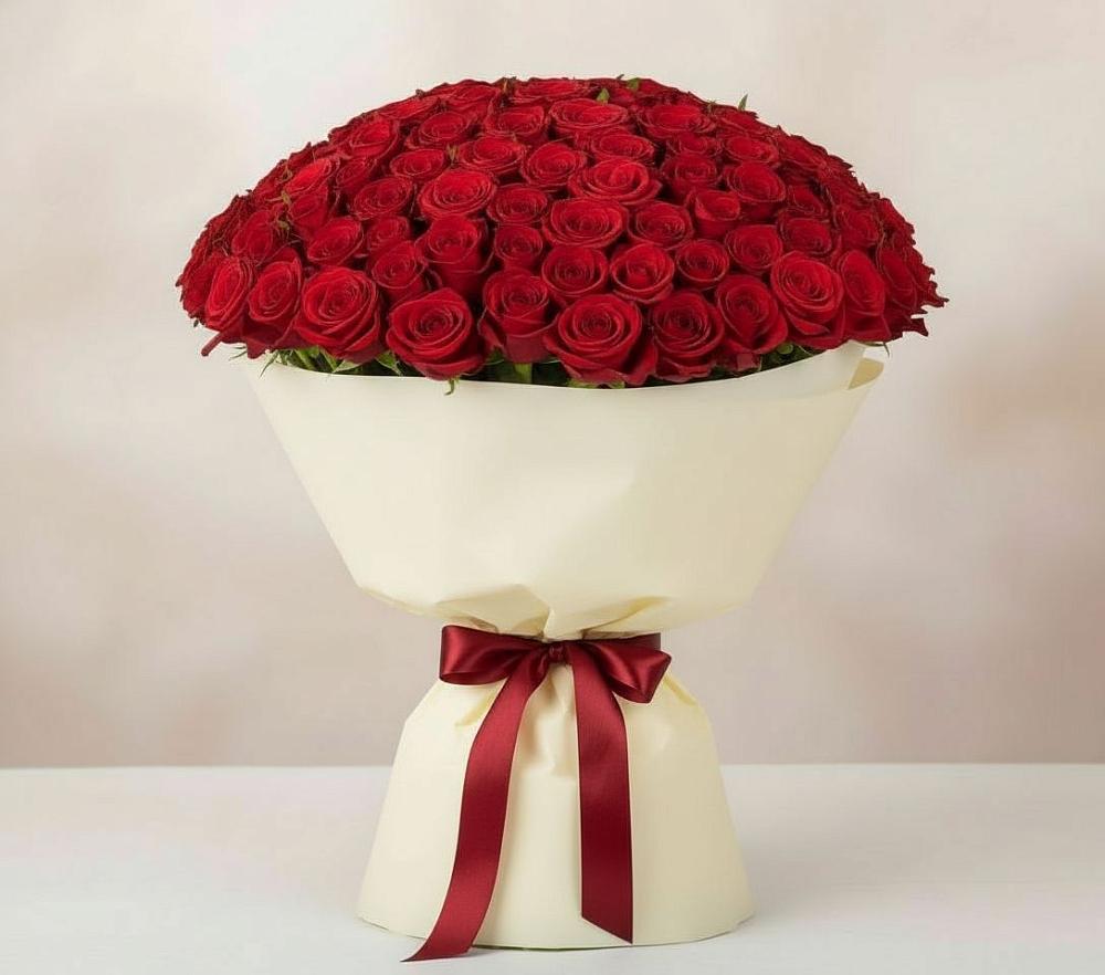 Букет 101 Красная роза Милано в Усадище