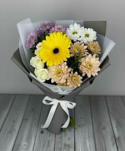 Букет цветов из:  Розы, Герберы и Хризантемы в Усадище