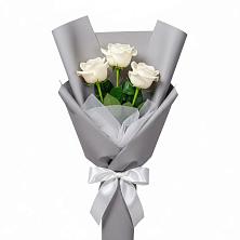 Букет 3 белые розы в Усадище