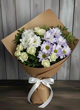 Букет цветов из:  Хризантемы и Розы в Усадище