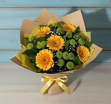 Букет цветов из:  Герберы и Хризантемы в Усадище