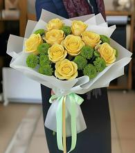 Букет цветов из:  Хризантемы и Розы в Усадище