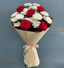 Букет цветов из:  Розы и Хризантемы в Усадище