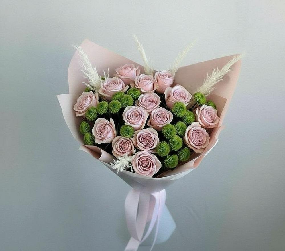 Букет цветов из: Розы и Хризантемы в Усадище