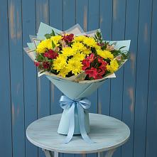 Букет цветов из:  Альстромерии и Хризантемы в Усадище