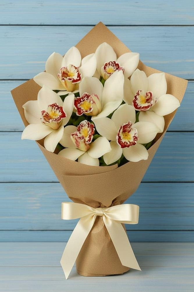 Букет цветов из: Орхидеи и Розы в Усадище