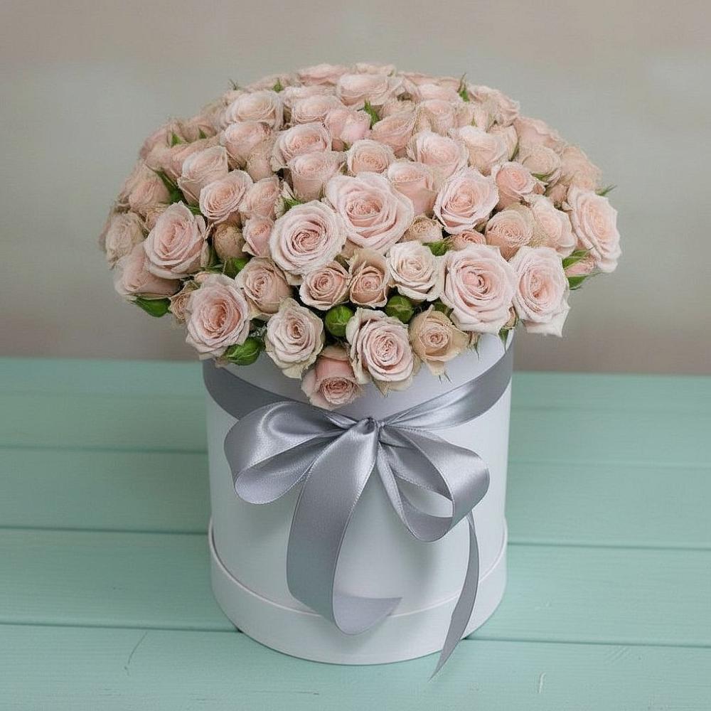 Цветочная композиция из Розы в шляпной коробке в Усадище